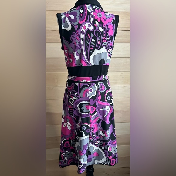 Jessica, size 10, short sleeve, floral, dress with belt, stretch, multicolour - Picture 2 of 9